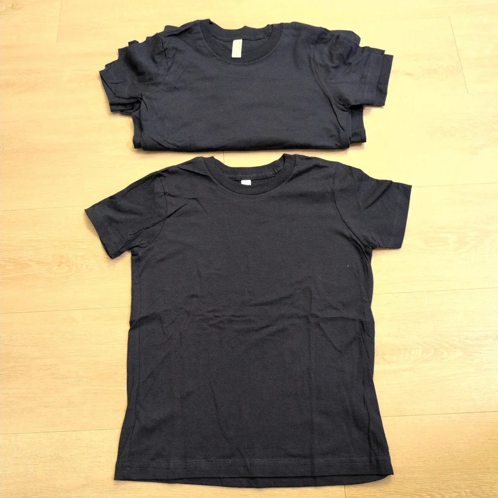 American Apparel Youth Size 8 Black Short Sleeve T-Shirt Tee Bundle of 4